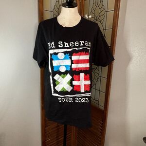 Ed Sheeran Shirt Black Blue Mathematics 2023 Tour Concert Size L
